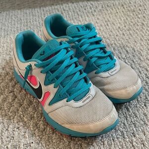 Teal and Pink Nike Sneakers